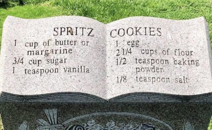 Des recettes de cuisine familiales gravées dans la pierre au cimetière !